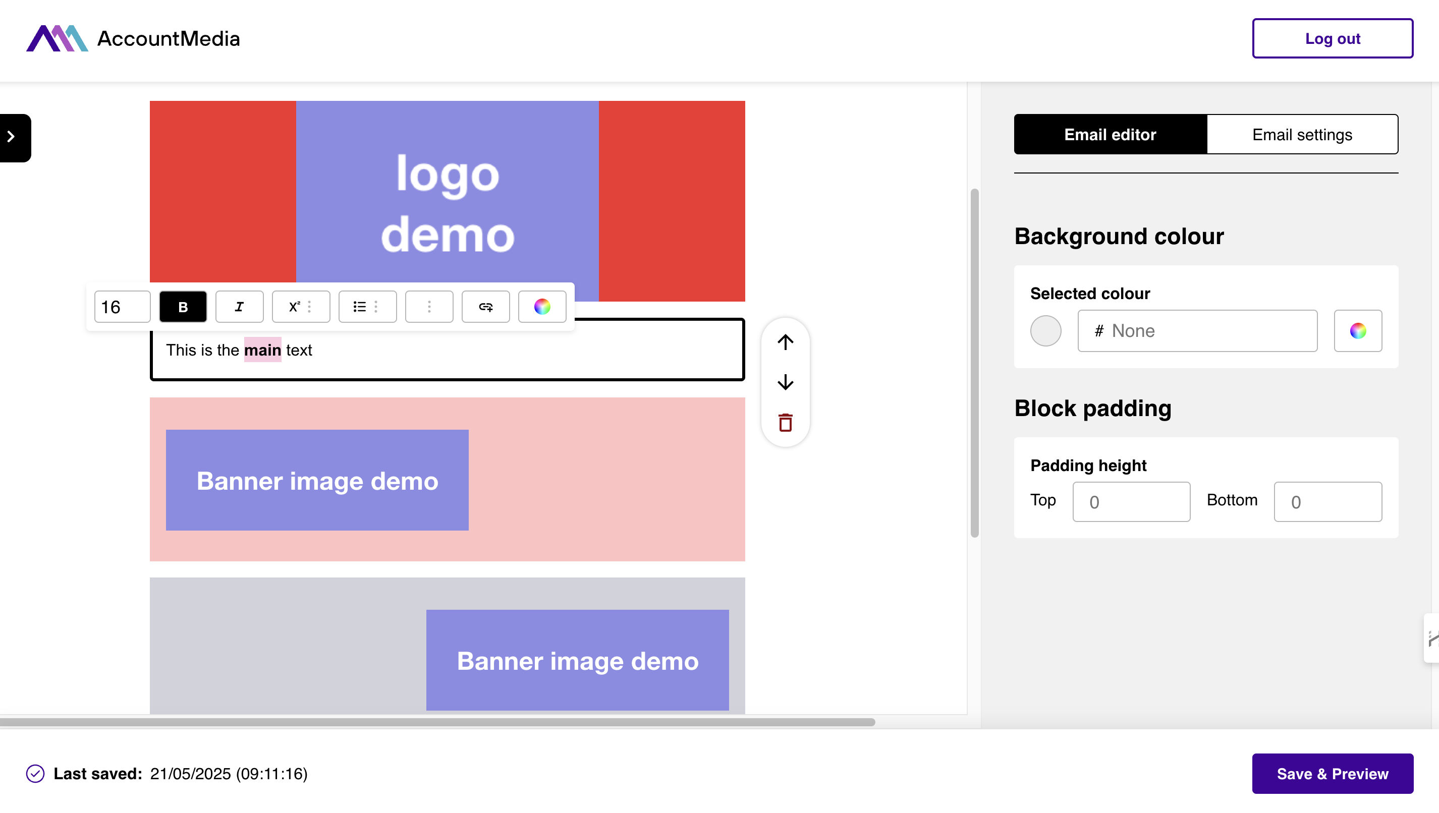 Account Media: Custom Email Template Builder