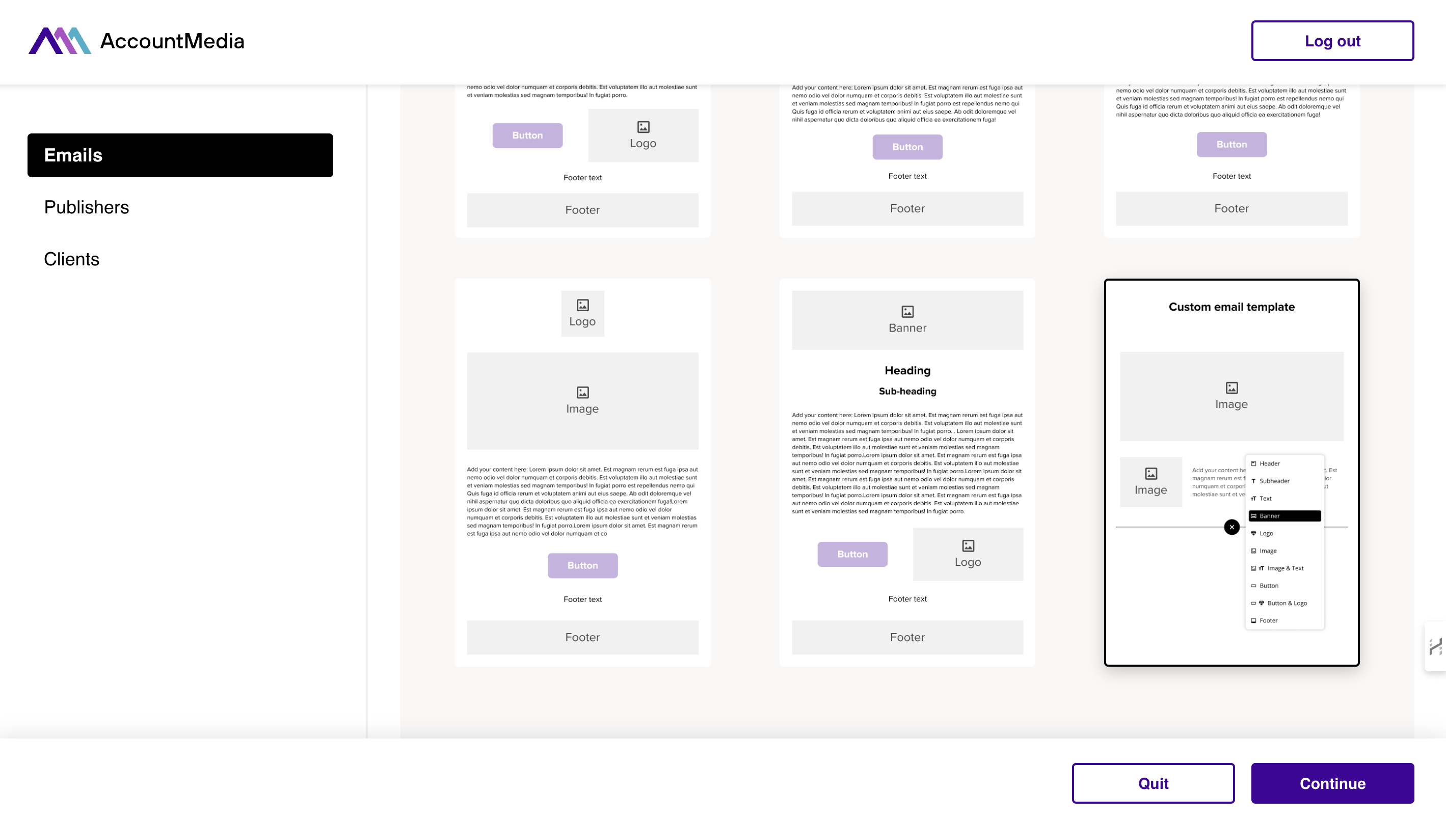 Account Media: Custom Email Template Builder