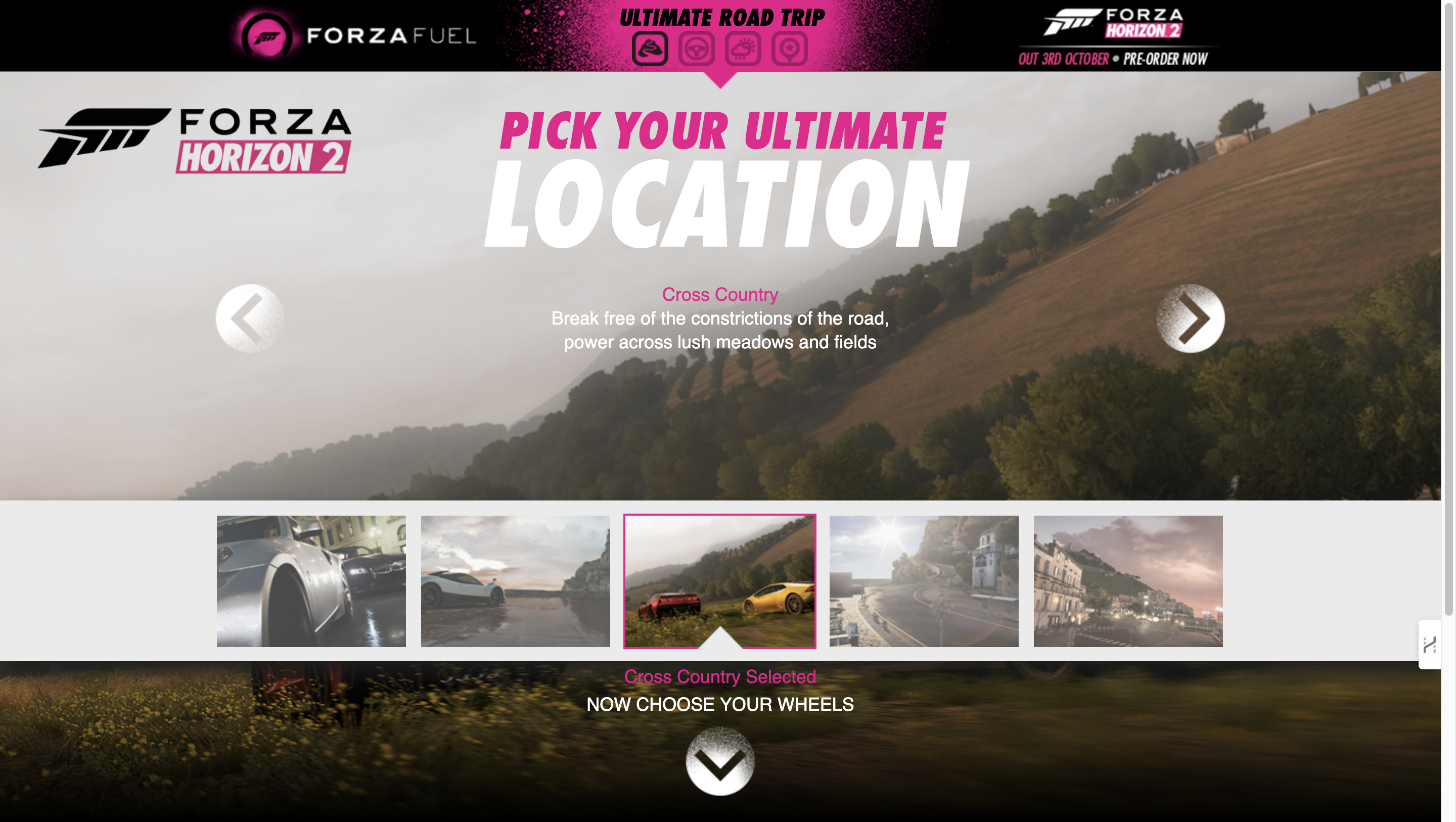 Forza & Top Gear: Interactive Competition Landing Page