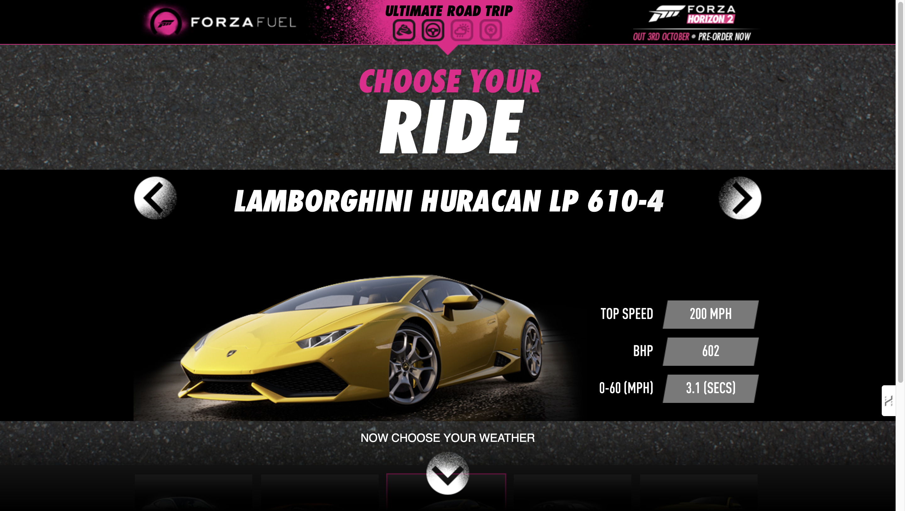 Forza & Top Gear: Interactive Competition Landing Page