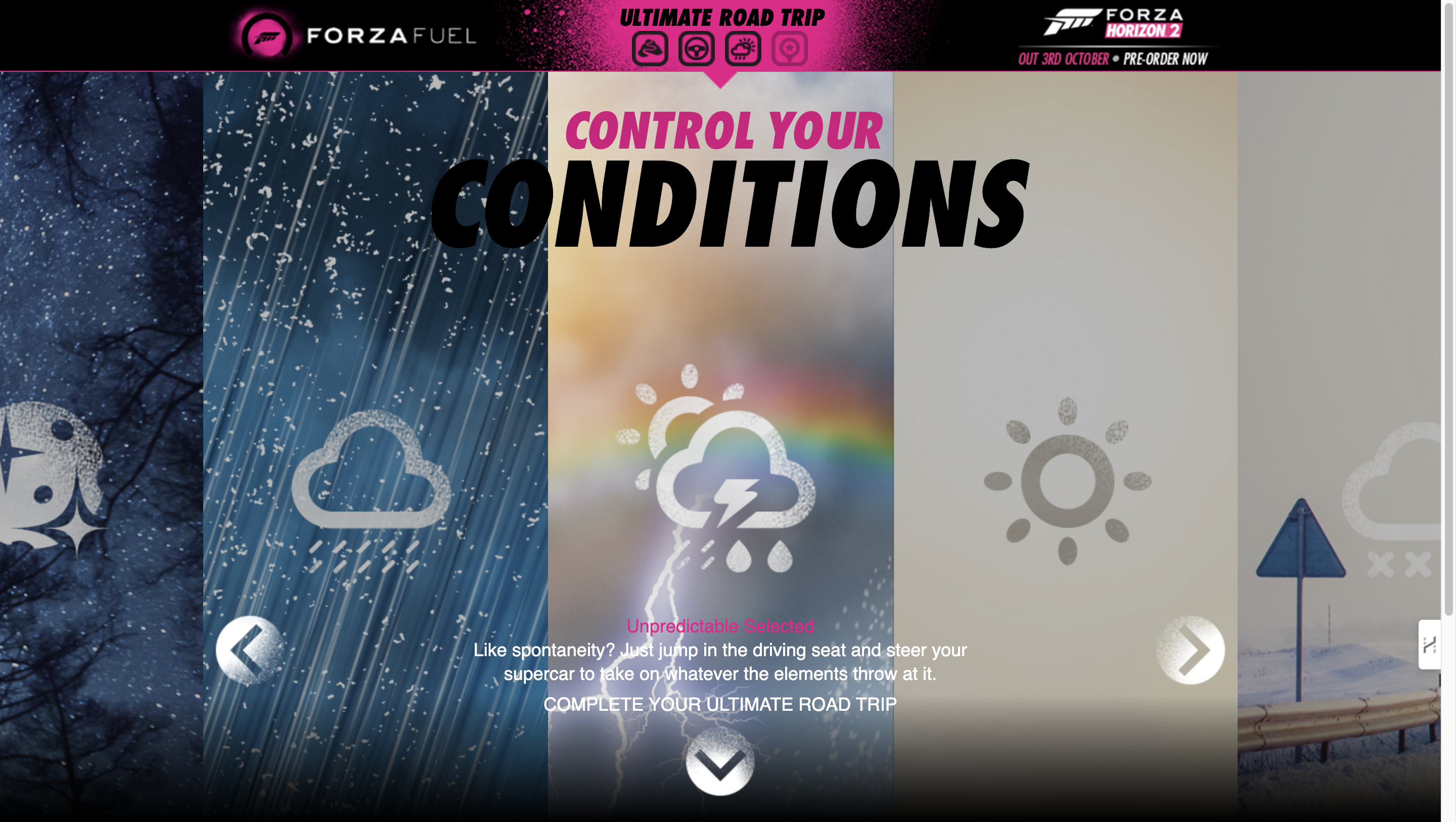 Forza & Top Gear: Interactive Competition Landing Page
