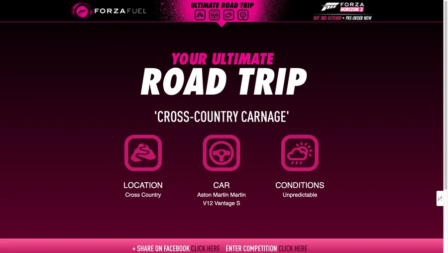 Forza & Top Gear: Interactive Competition Landing Page, screenshot 5