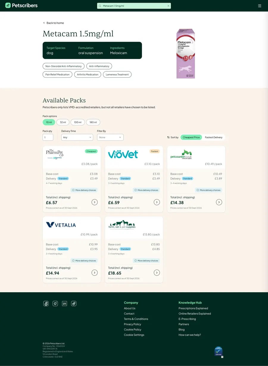 Petscribers: Pet Medication Search & Savings Platform, screenshot 3